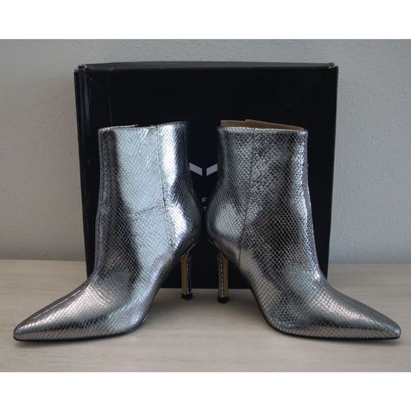 Marc Fisher LTD Sz 6.5M Silver Kendry 2 Pointed Toe High Heel Booties $229 - Picture 10 of 12